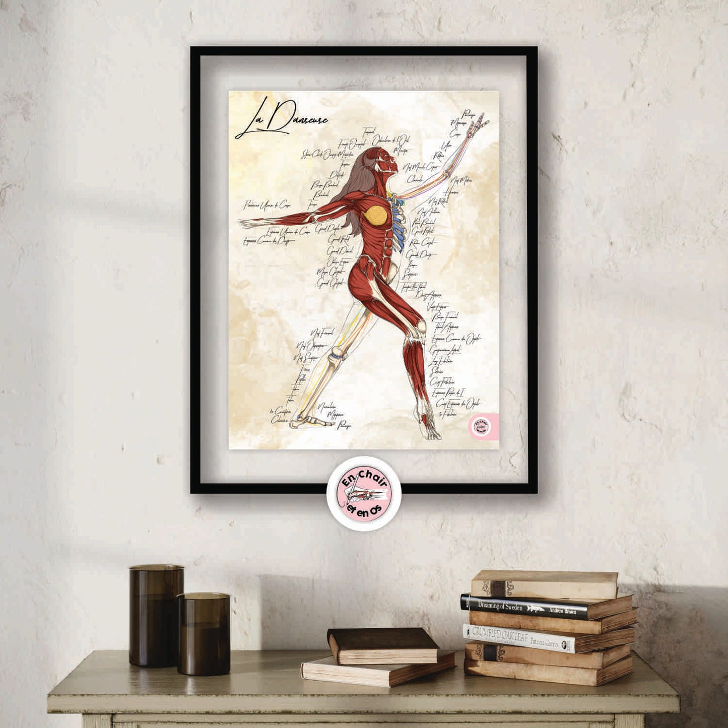 Planche anatomique de la danse En Chair et en Os décoration pour cabinet médical