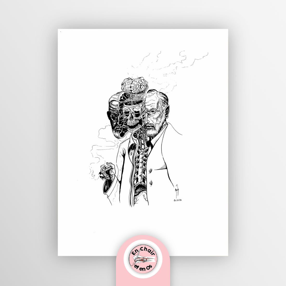 planche anatomique cerveau En Chair et en Os décoration murale