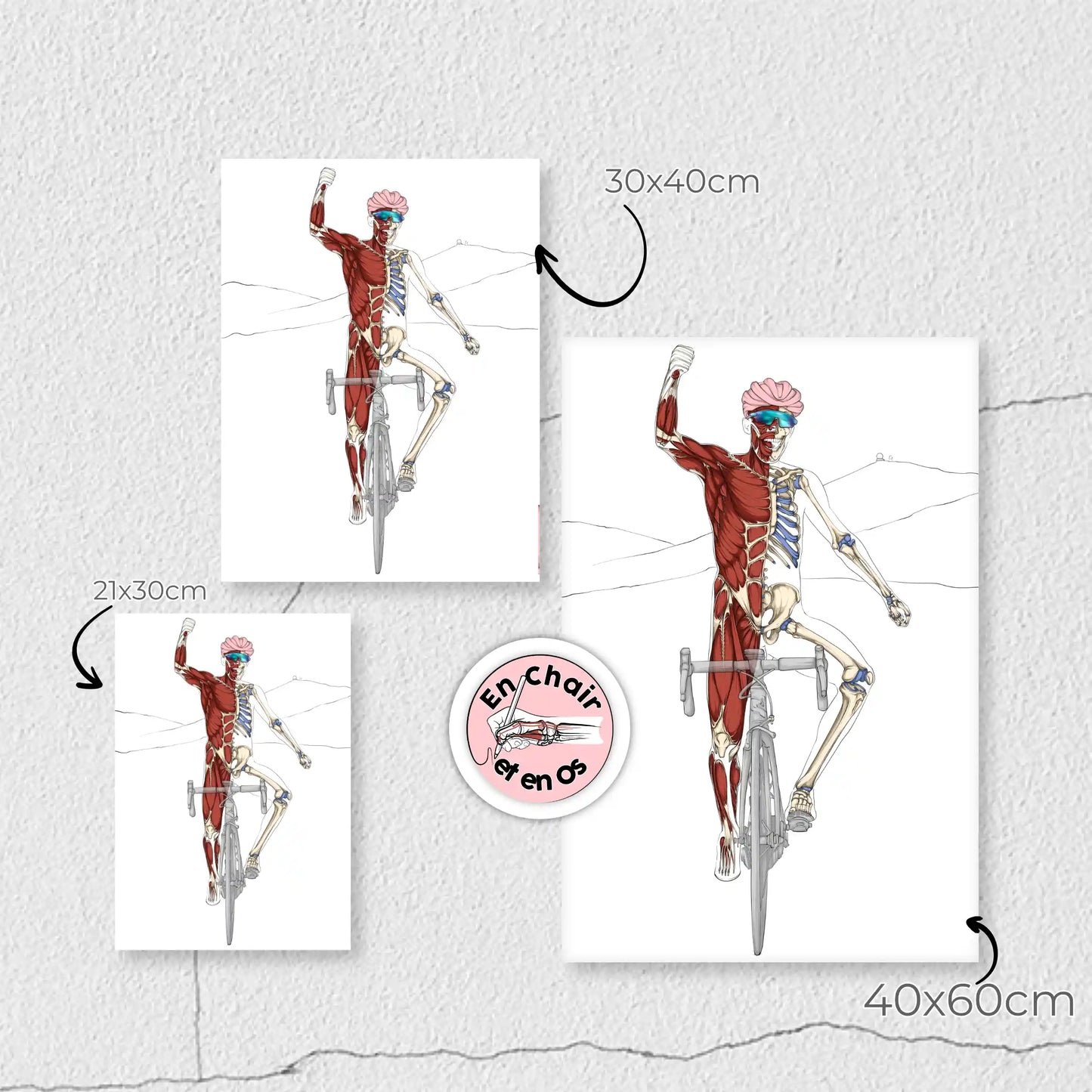 Écorché Anatomique Cyclisme Thibaut Pinot - Victoire Tourmalet
