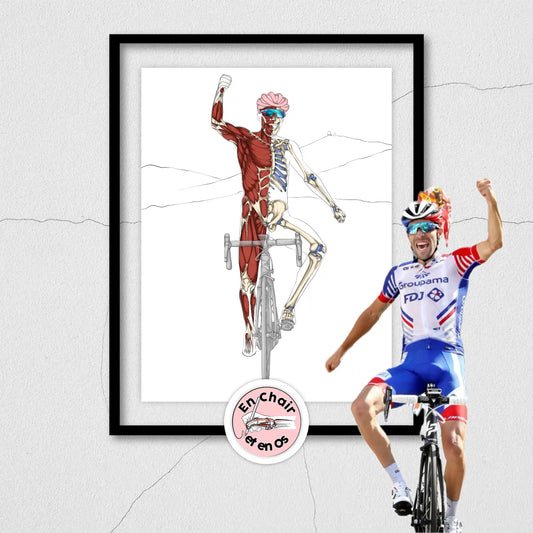 Écorché Anatomique Cyclisme Thibaut Pinot - Victoire Tourmalet