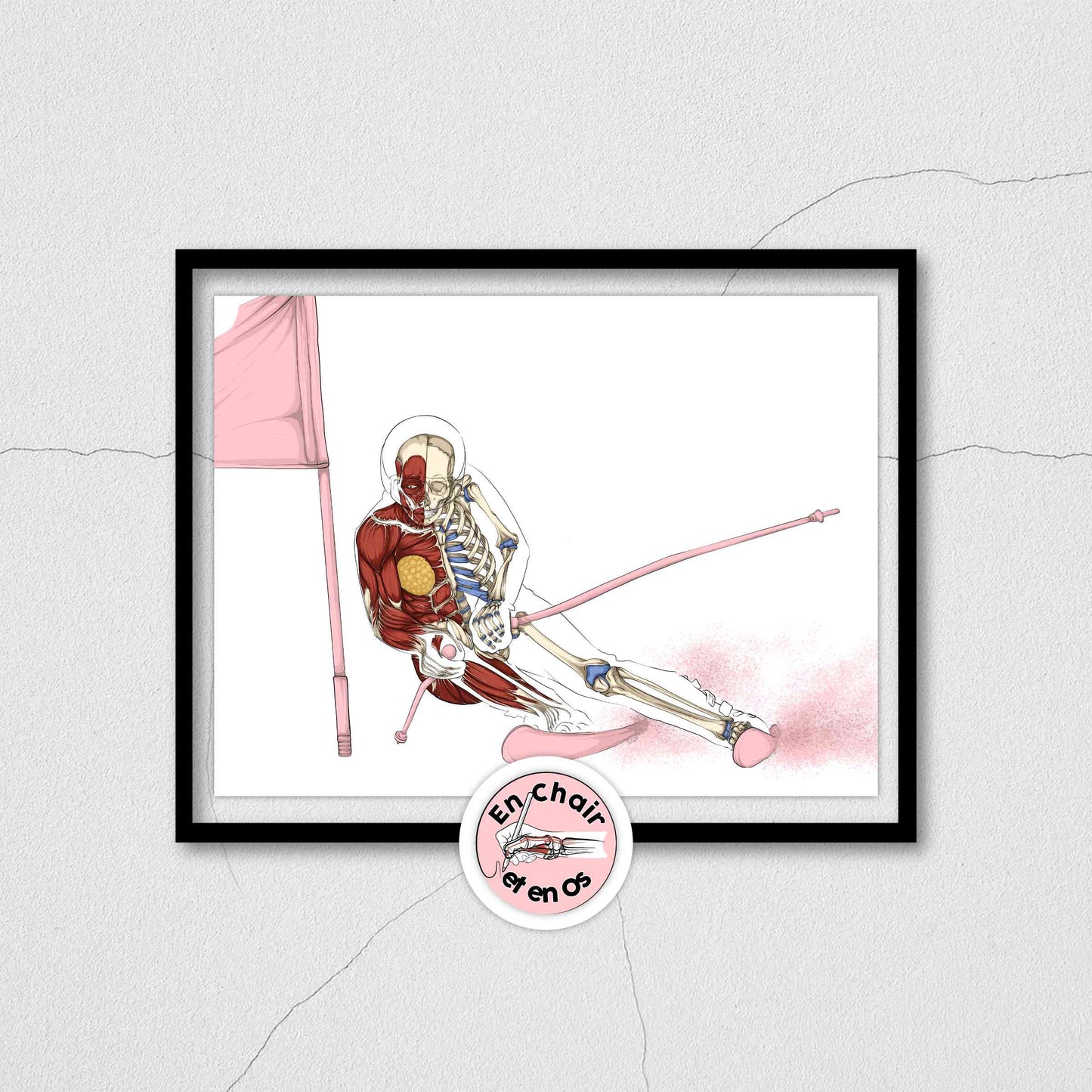 Écorché anatomique ski - Slalom Géant