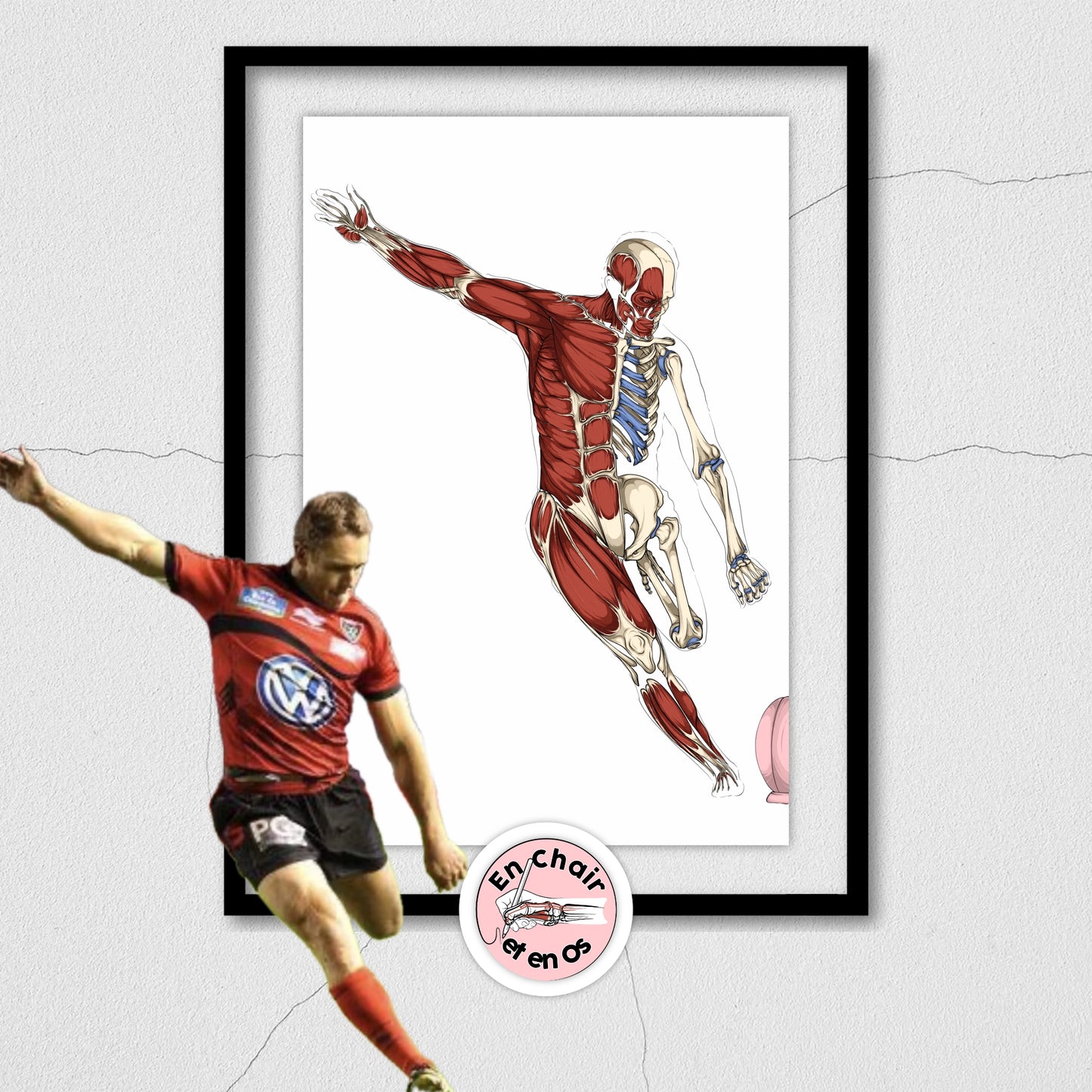 Poster Anatomique Rugby Wilkinson - Planche Sport Écorché